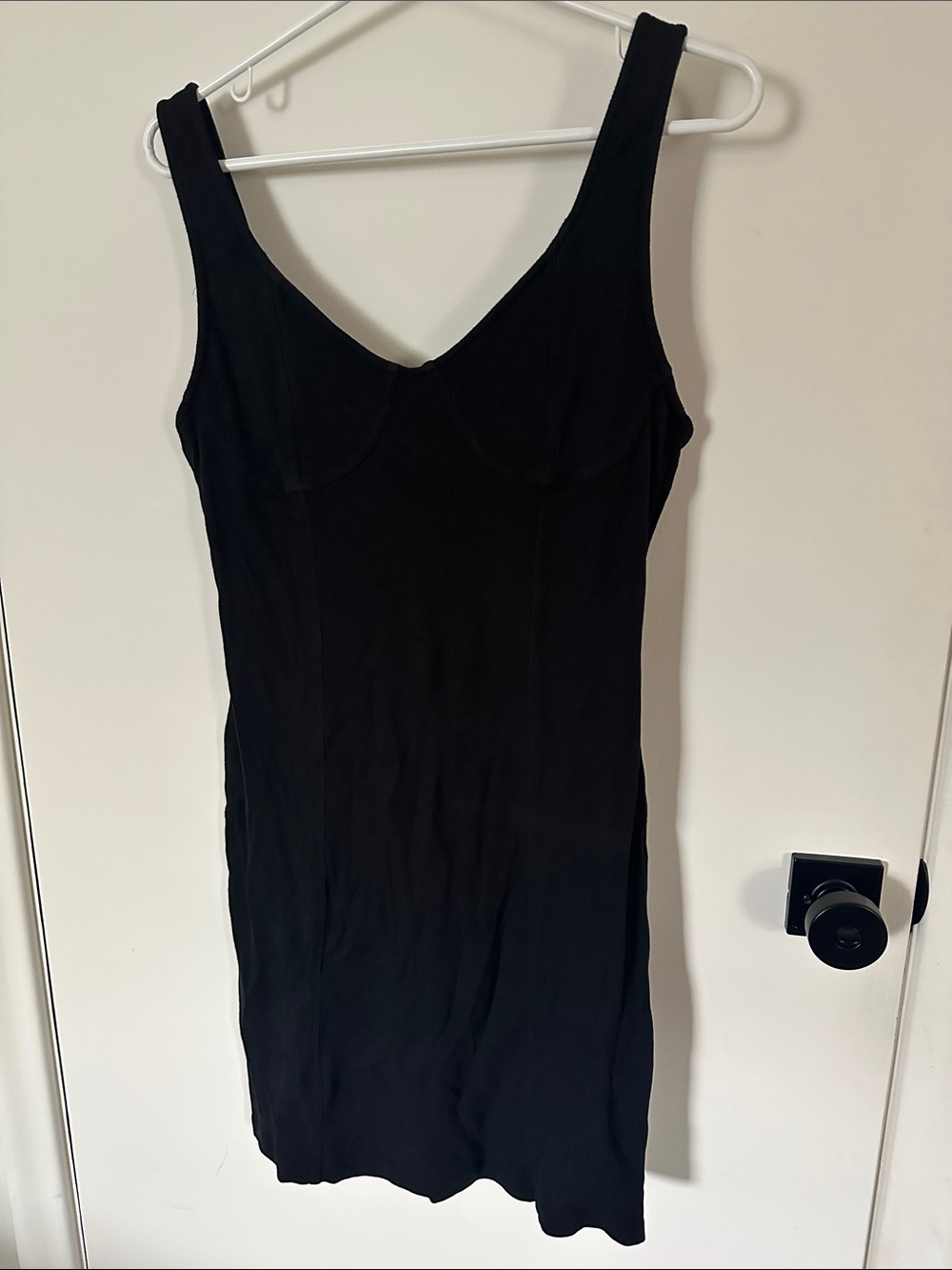 aerie Black Scoop-Neck Slip Dress with Wide Straps